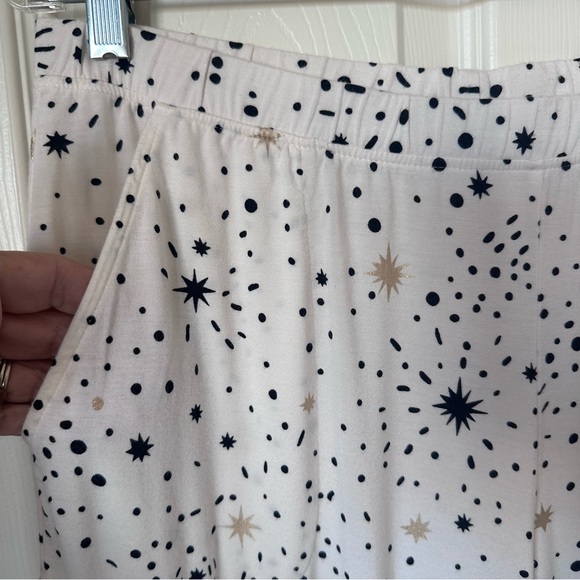 Soma COOL NIGHTS Banded Joggers & Short Sleeve Top Pajama Set Stargazer Grand L - Picture 9 of 14